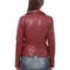 Dark Red Womens Biker Leather Jacket