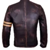 Finn Men’s Brown Distressed Vintage Leather Racer Jacket