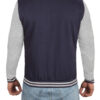 Men Grey and Blue Varsity Jacket