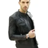 Men Racer Black Leather Jacket