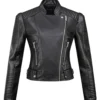 Men Style Café Racer Black Leather Jacket