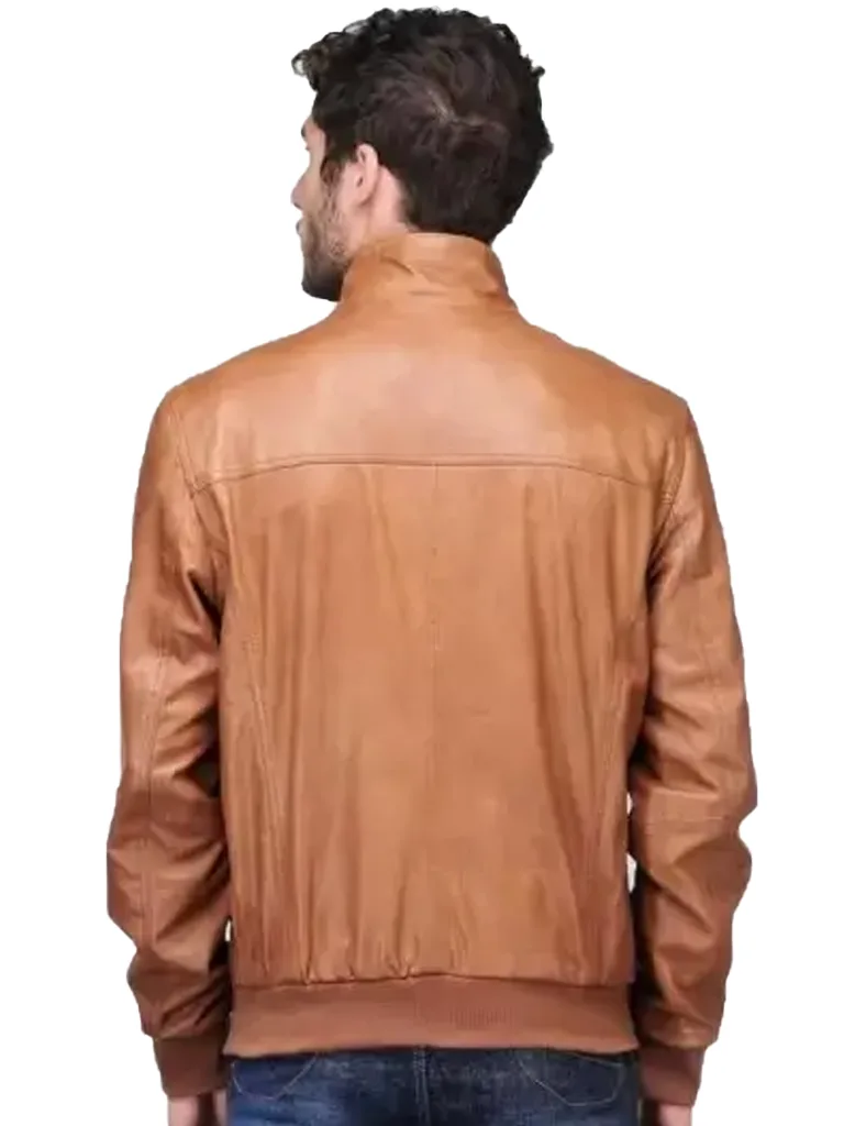 Men Tan Bomber Jacket