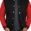 Mens Baseball Red and Black Varsity Jacket