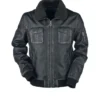 Mens Bike Racer Black Leather Jacket