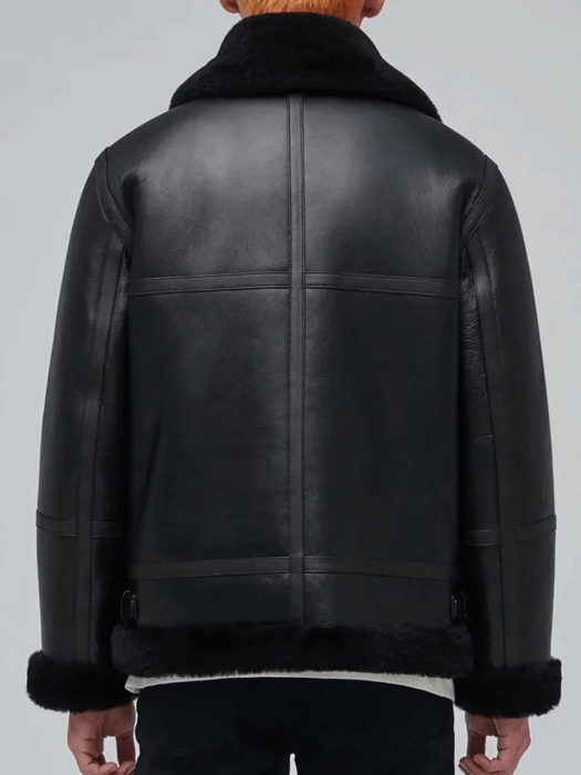 Men Black Back Leather Jacket