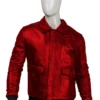 Mens Bomber Leather Red Jacket