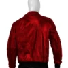 Mens Bomber Red Leather Jacket