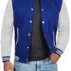 Mens Grey and Royal Blue Varsity Jacket