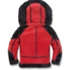 Men’s Red Insulated Hooded Fur Jacket