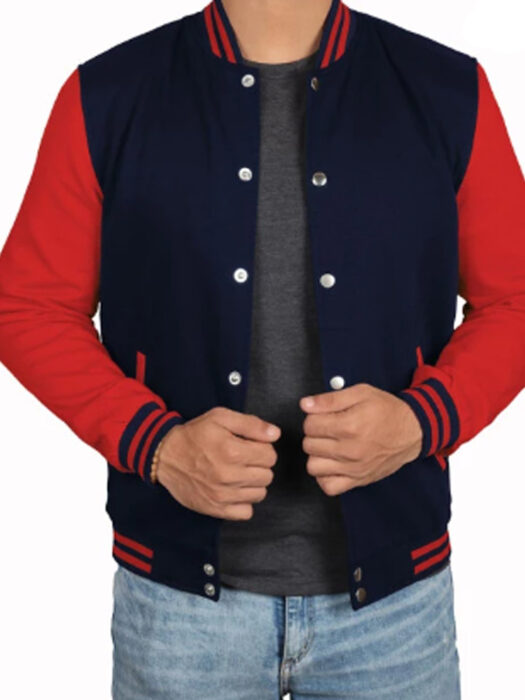 Mens Red and Blue Varsity Jacket