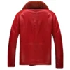 Men`s Stylish Red Leather Jacket