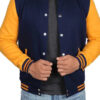 Navy Blue and Yellow Varsity Jacket