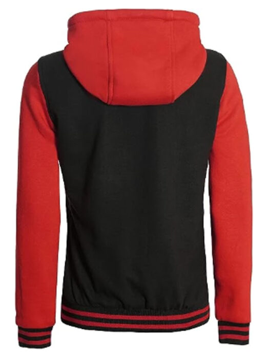 Red and Black Varsity Hooded Jacket