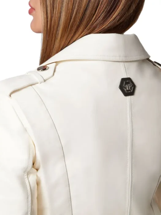 White Biker Leather Jacket