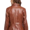 Women Brown Leather Blazer