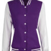 Women Purple and White Varsity Jacket