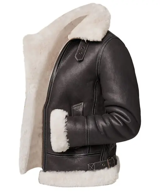 Women-Shearling-Brown-Jacket