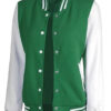 Women's Green and White Varsity Jacket