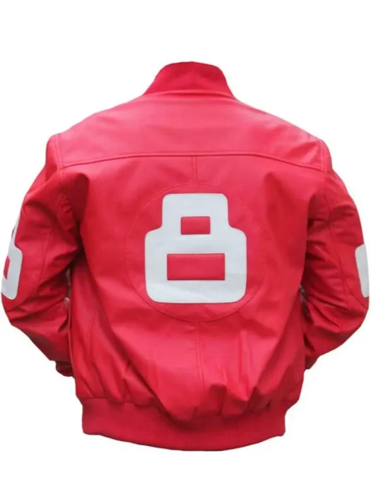 8 Ball Pink Bomber Leather Jacket