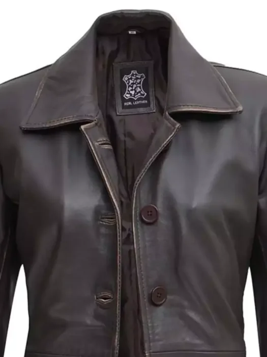 Brown Leather Coat