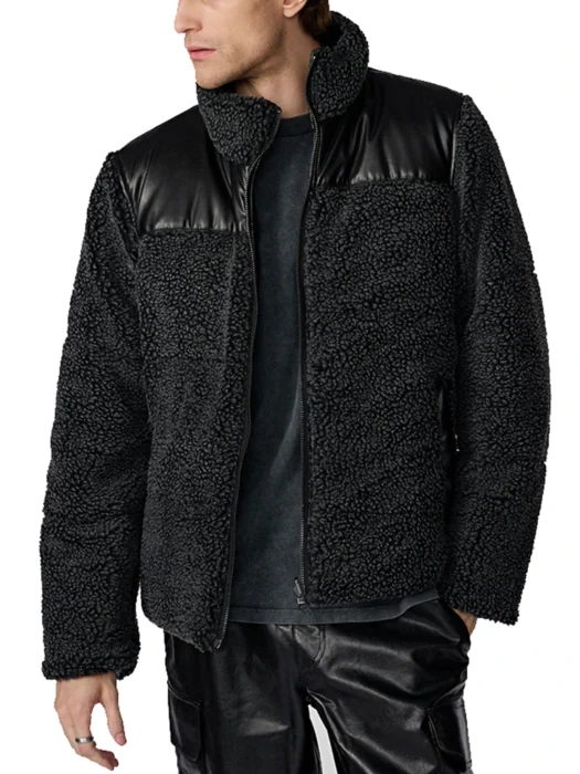 Faux Leather Sherpa Reversible Jacket