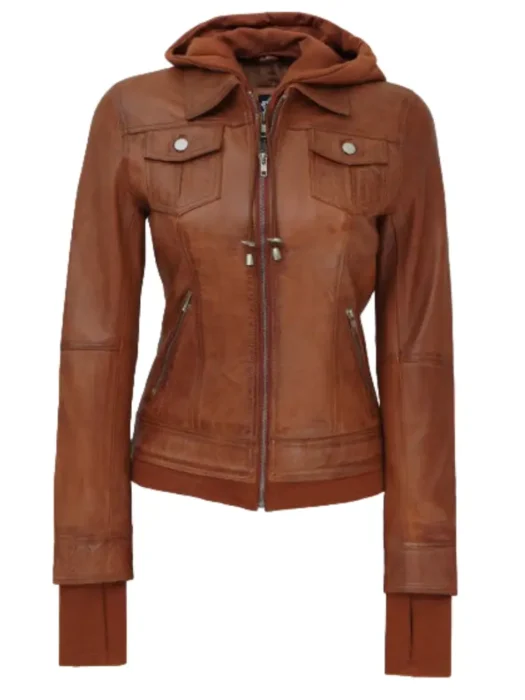 Leather Hooder Jacket