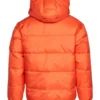 Mens Casual Orange Puffer Jacket with Hood