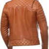 Mens Motorcycle Tan Jacket