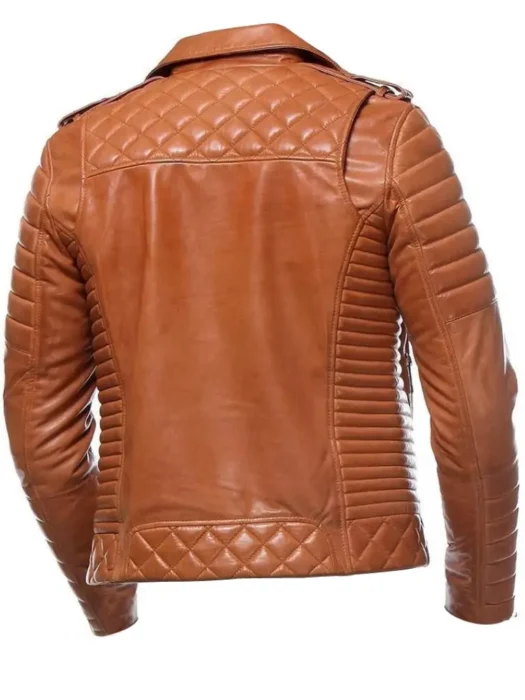 Mens Motorcycle Tan Jacket