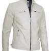 Mens Quilted Shoulder Biker Jacket