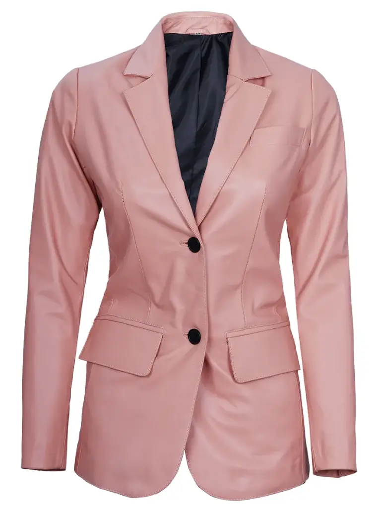 Pink Leather Blazer