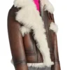 Steve Harvey BrownShearling Leather Jacket