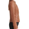 Women Brown Faux Leather Jacket