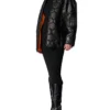 Women Oversized Quilted Faux Leather Jacket