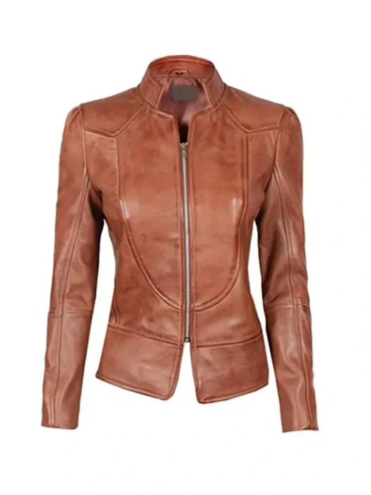 Womens Brown Motorcycle Leather Jacket