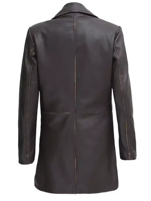 Womens Distressed Leather Coat