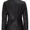 Womens Leather Blazer Black