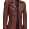 Women's Leather Jacket in cognac color