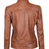 Womens Motorcycle Brown Leather Jacket