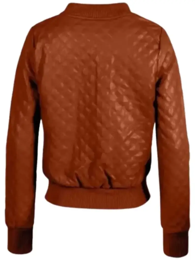 Womens Quilted Brown Leather Jacket