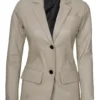 Womens Two Button Beige Blazer