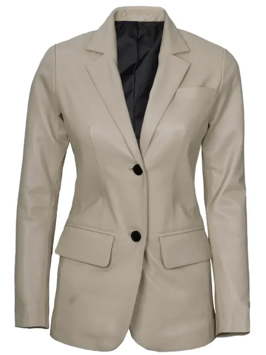 Womens Two Button Beige Blazer