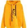 Womens Yellow Oversized SweetShirt Pullover Hoodie