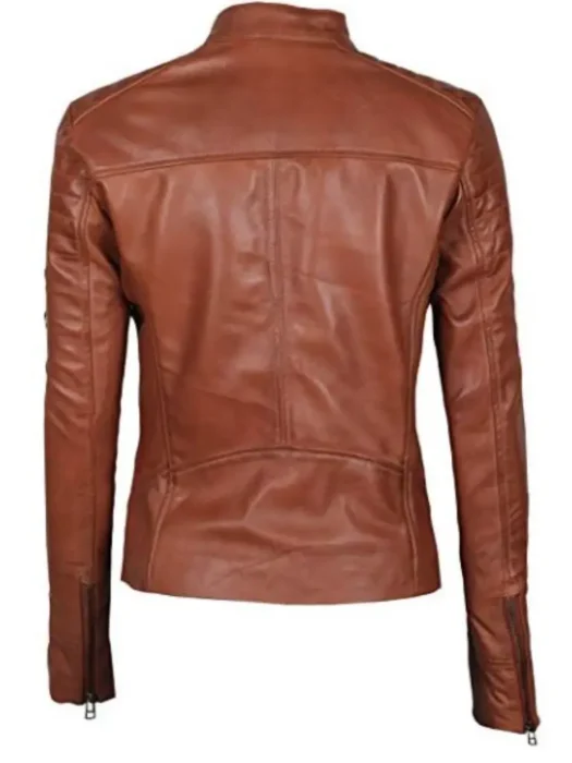 biker brown jacket