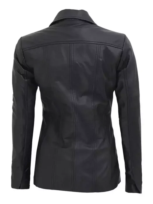 black leather blazer ladies