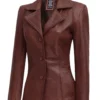 cognac Leather Jacket for women