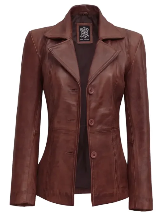 cognac color Leather Jacket