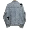 men chrome denim jacket