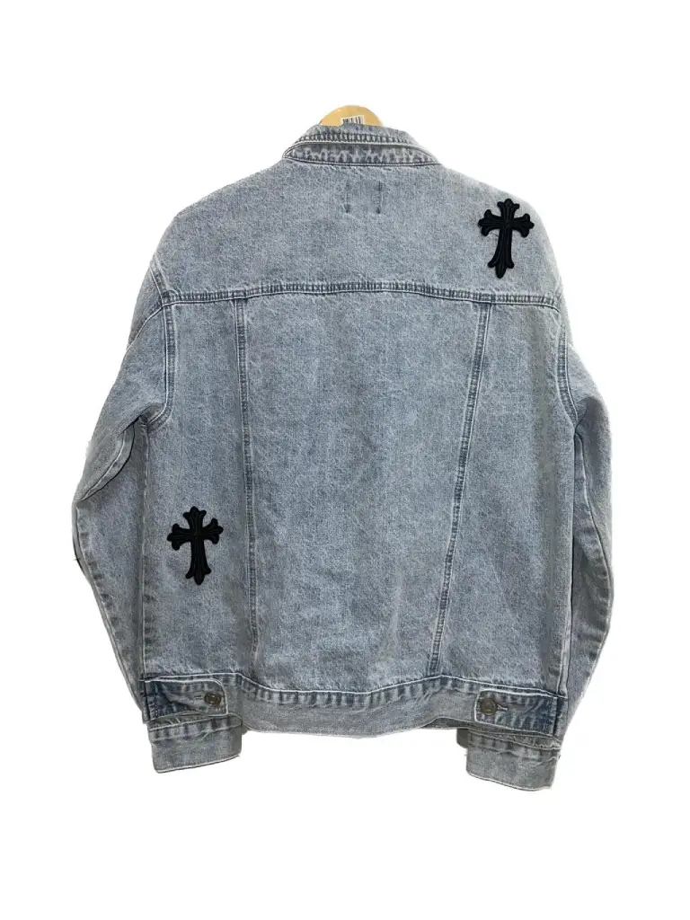 men chrome denim jacket