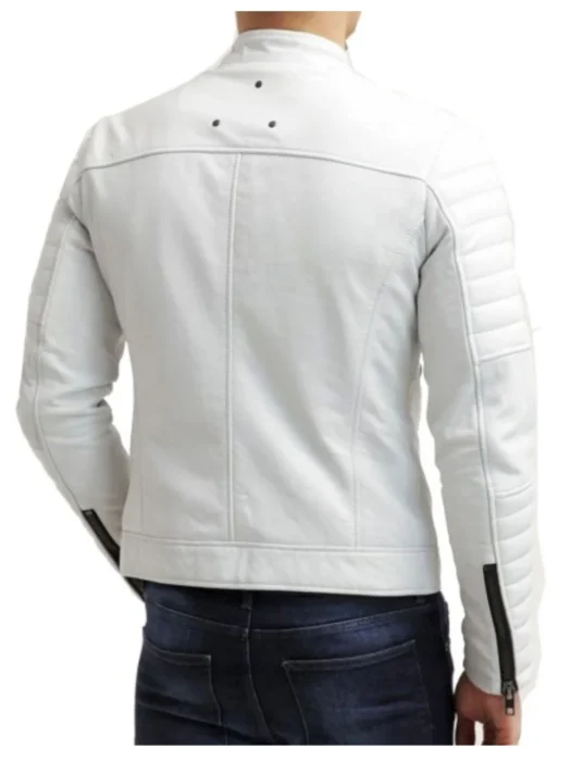 mens fjm007 padded design leather biker jacket